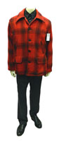 vintage red and black wool hunting jacket