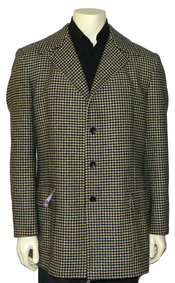 1960's Houndstooth checked wool coat