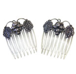 Pair of silver hair combs