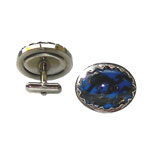 blue and silver cufflinks