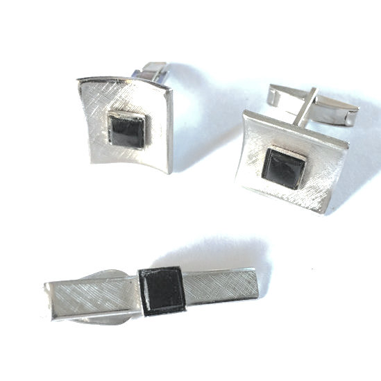 cufflink and tie clip set