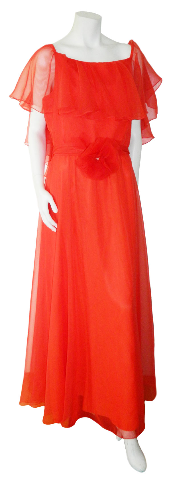 vintage long red dress