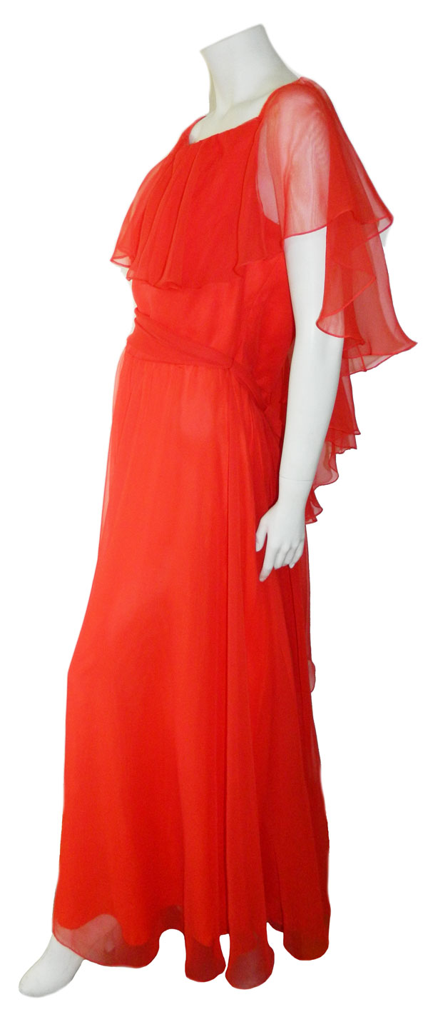 vintage long red dress