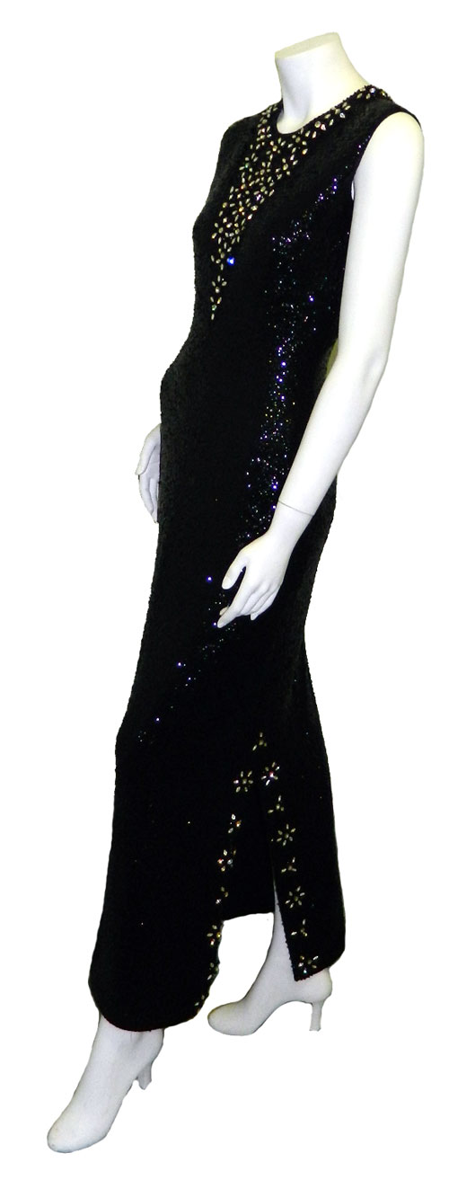 1960's rhinestone studded cocktail dress