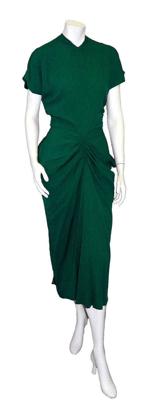1940's green rayon dress