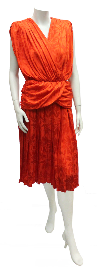1980's red silk dress