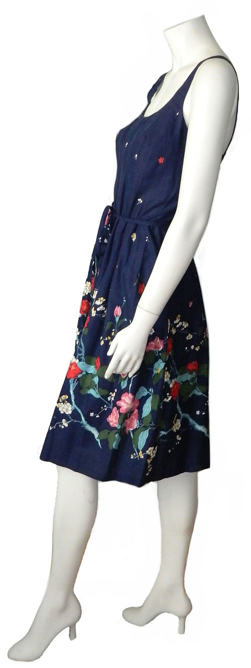 1970's blue floral sun dress