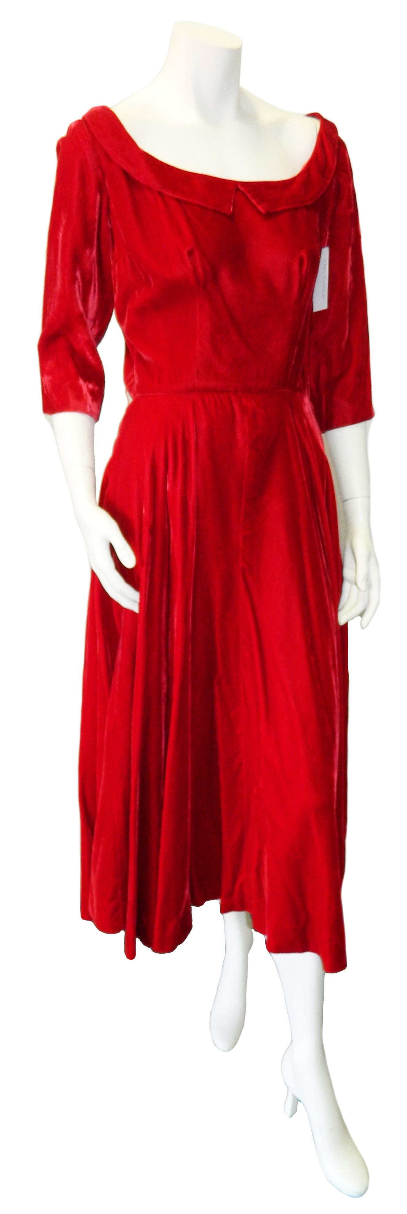 1950's red velvet dress