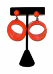 vintage fluorescent orange drop earrings