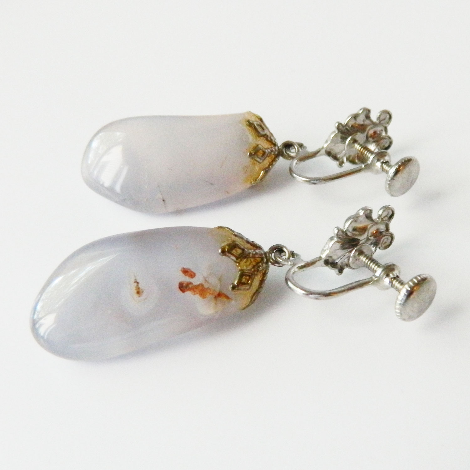 Natural stone drop earrings