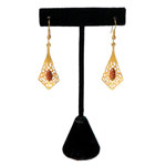 Art Deco goldstone earrings