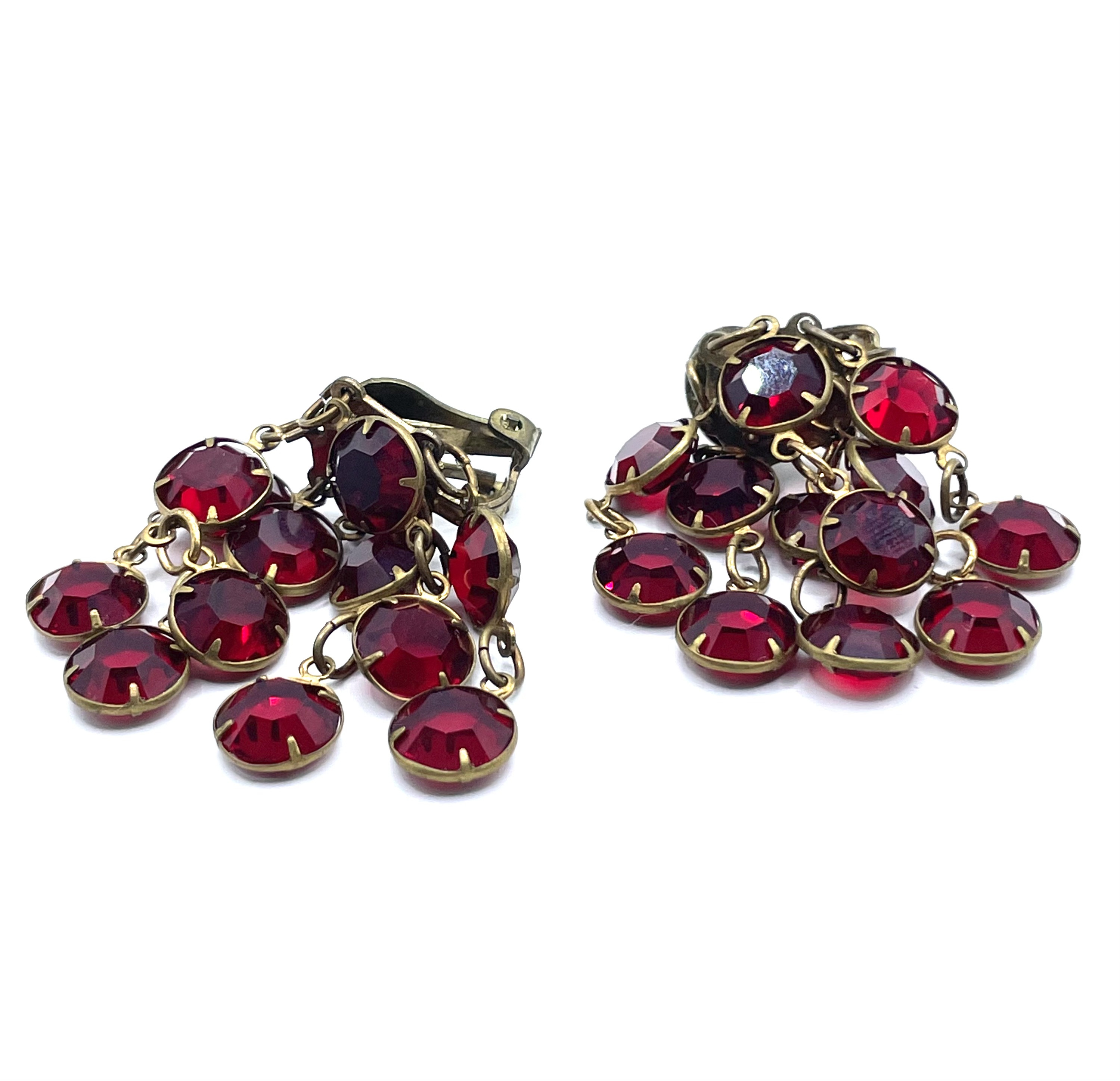 red chandelier earrings