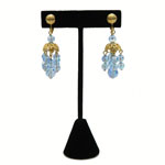 1950s crystal blue drop earrings