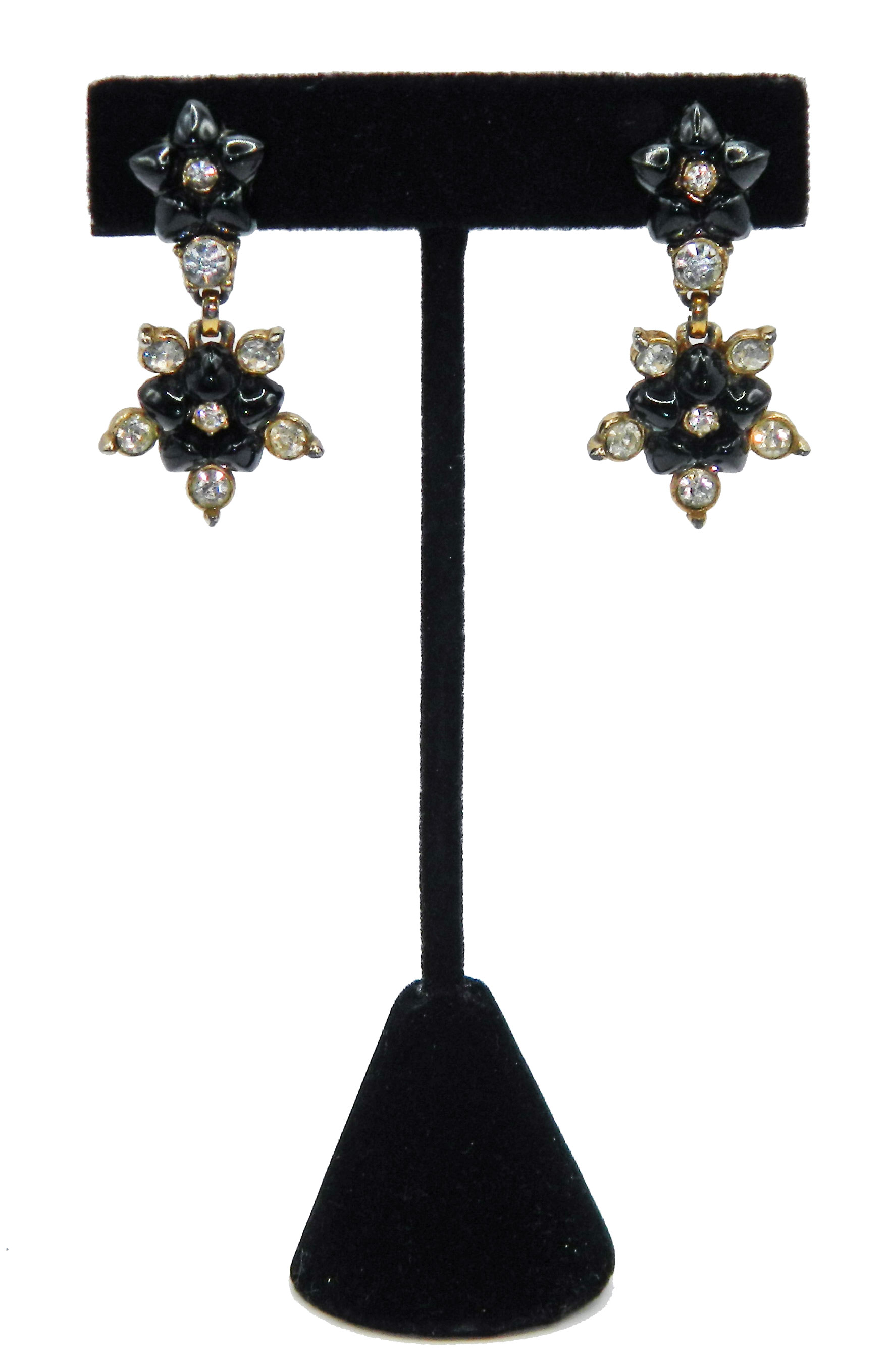 1950s Bogoff rhinestone earrings