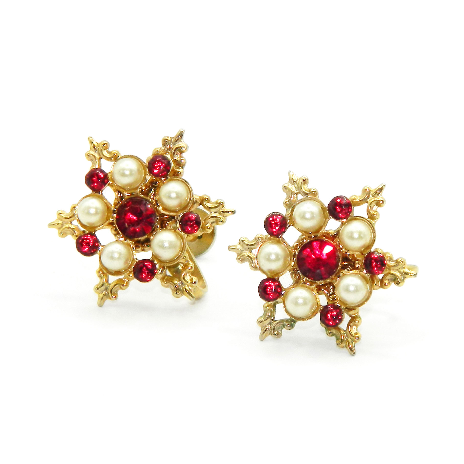 Rhinestone snowflake earrings