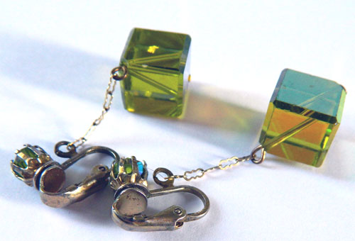 Crystal cube earrings