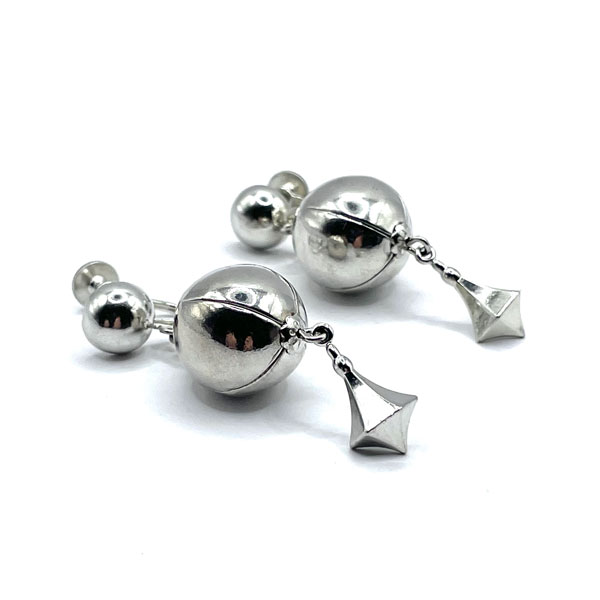 Silver tone drop earrings