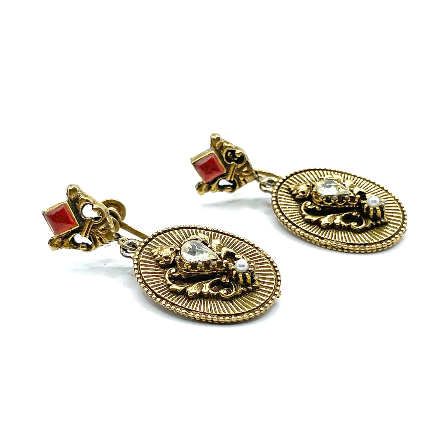 Victorian revival rhinestone drop earrings