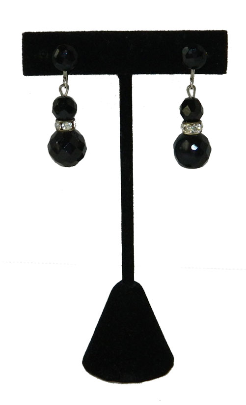 1950's black drop earrings