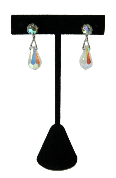 Vintage aurora borealis crystal earrings