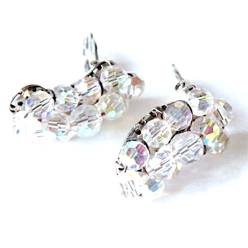 1950s aurora borealis crystal earrings