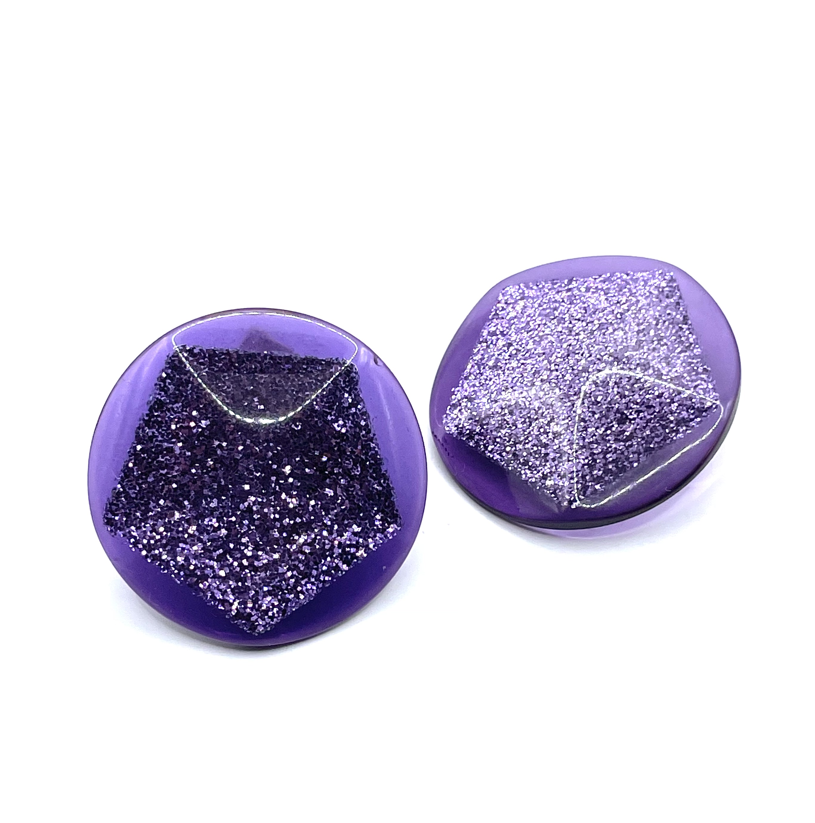 purple glitter earrings