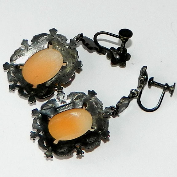 Vintage cameo drop earrings