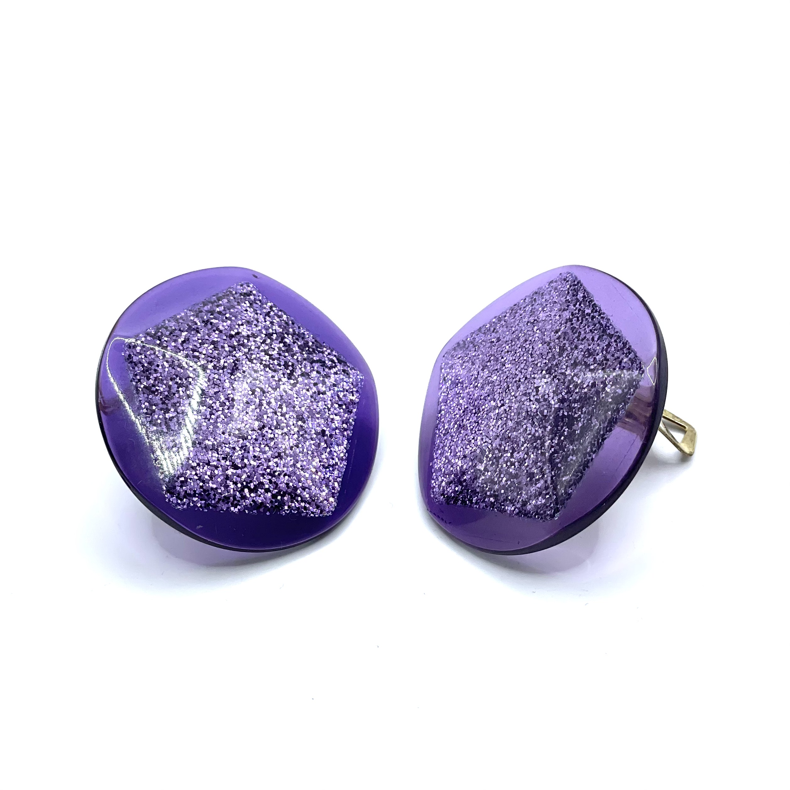purple glitter earrings