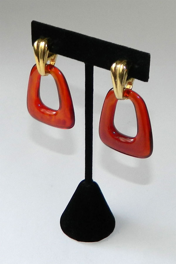 Amber drop earrings