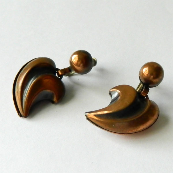 1950's copper earrings