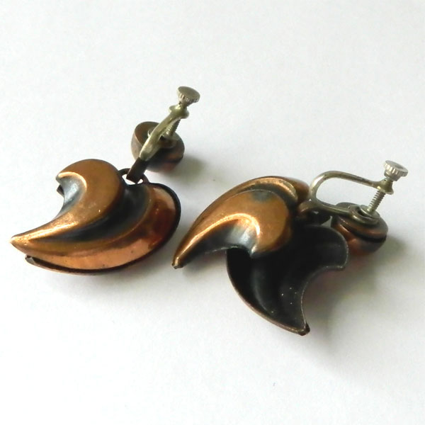 1950's copper earrings
