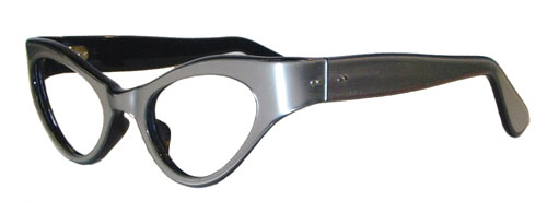 Vintage silver grey cat eye eyeglass frames