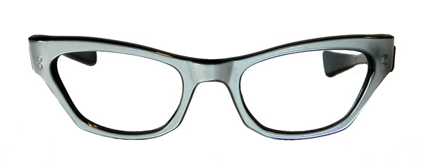 1950's silver grey cat eye eyeglass frames