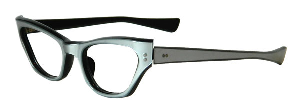 1950's silver grey cat eye eyeglass frames