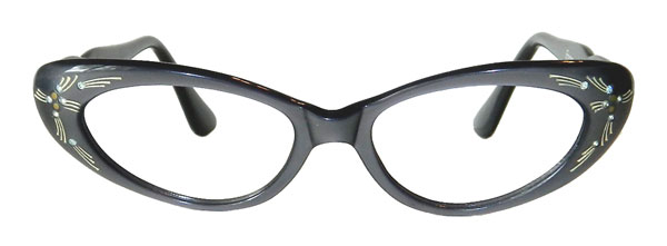1950's steel grey cat eye eyeglass frames