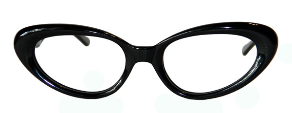 Womens 1960's black oval eyeglasses