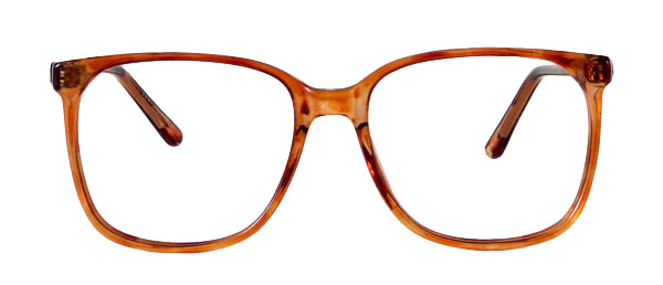 Transluscent amber 1980s eyeglass frames