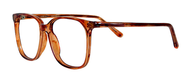 Transluscent amber 1980s eyeglass frames