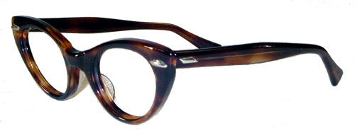 Vintage 1960's amber cat eye eyeglass frames