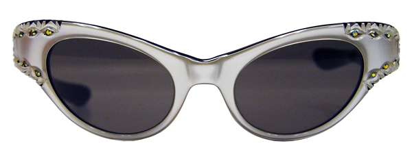 1950's vintage rhinestone studded cateye sunglasses by Liberty