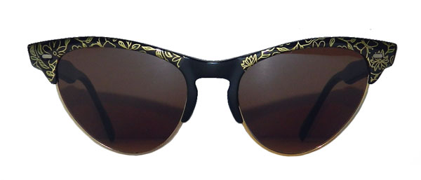 Vintage black and gold cat eye sunglasses