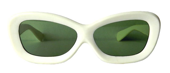 White 1960's mod sunglasses