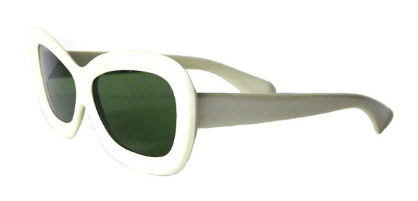 White 1960's mod sunglasses