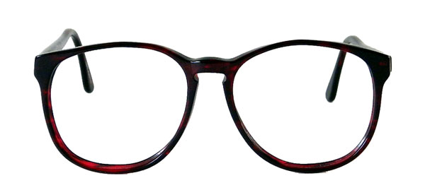 red 1980s eyeglass frames