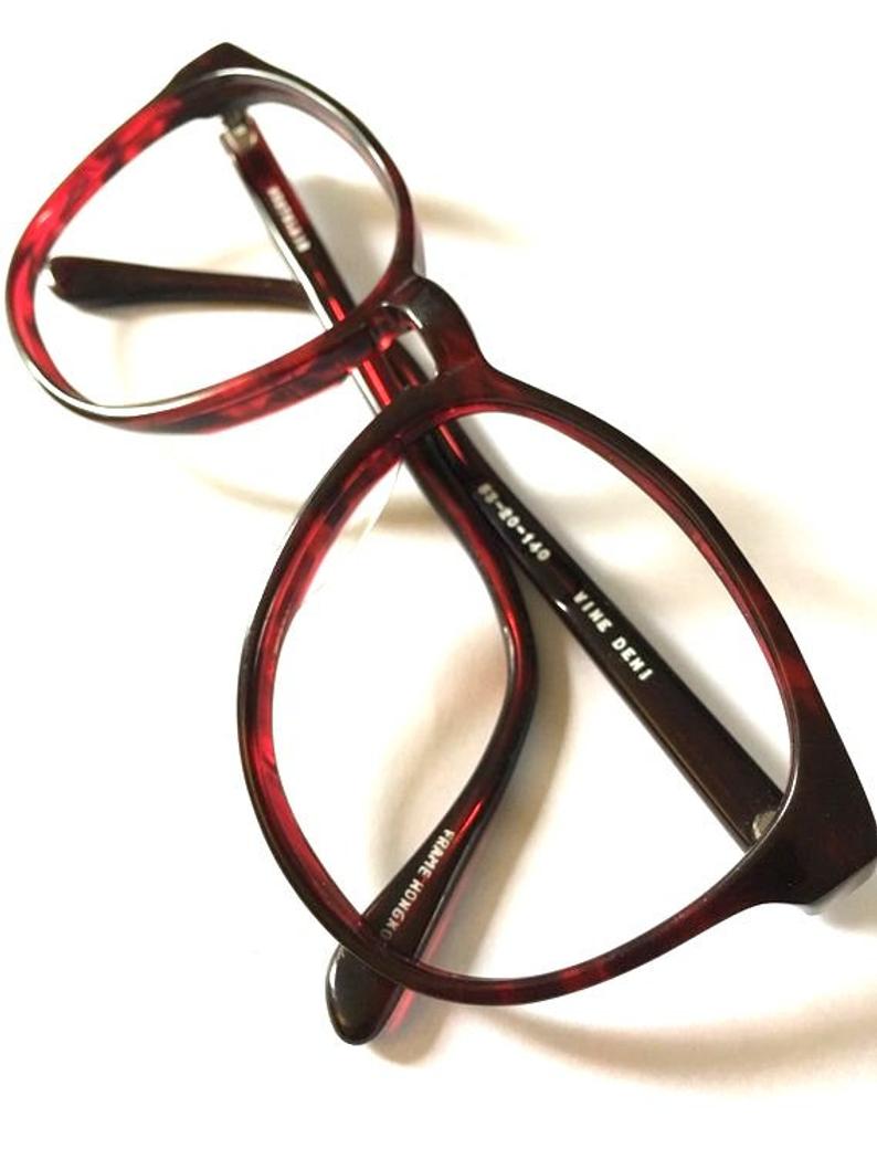 red eyeglass frames