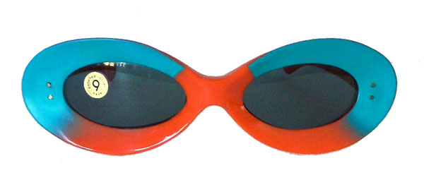 1960's orange and teal mod sunglasses