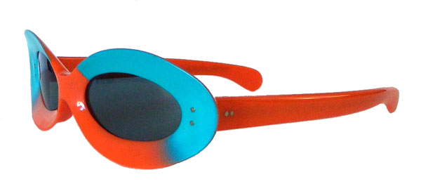 1960's orange and teal mod sunglasses