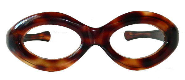 Womens 1960's amber oval eyeglasses