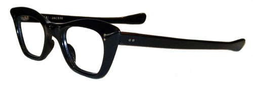 Vintage 1960's beveled black cat eye eyeglasses