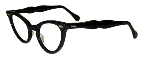 Vintage 1950's basic black cat eye eyeglass frames